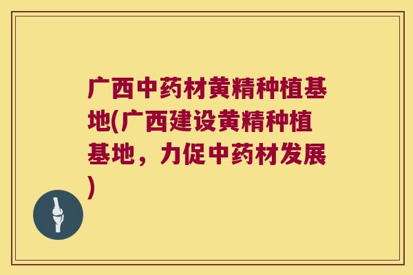 广西材黄精种植基地(广西建设黄精种植基地,力促材发展) 广西材黄精种植基地(广西建设黄精种植基地,力促材发展)