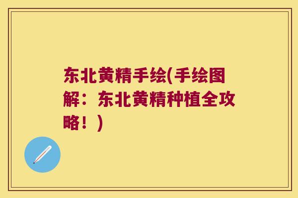 东北黄精手绘(手绘图解：东北黄精种植全攻略！)