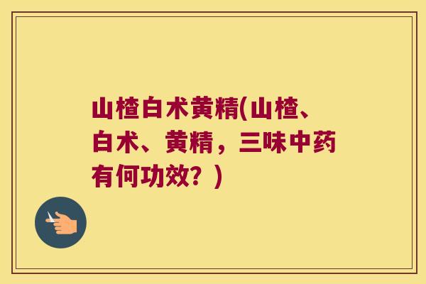 山楂白术黄精(山楂、白术、黄精,三味有何功效?) 山楂白术黄精(山楂、白术、黄精,三味有何功效?)