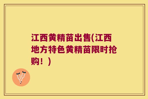 江西黄精苗出售(江西地方特色黄精苗限时抢购！)