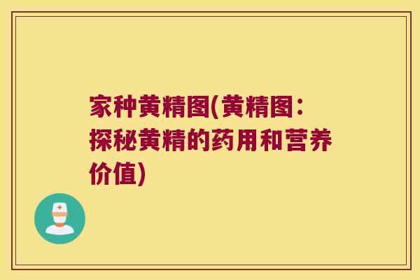 家种黄精图(黄精图:探秘黄精的药用和营养价值) 家种黄精图(黄精图:探秘黄精的药用和营养价值)
