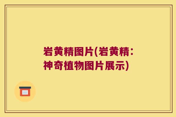 岩黄精图片(岩黄精:神奇植物图片展示) 岩黄精图片(岩黄精:神奇植物图片展示)