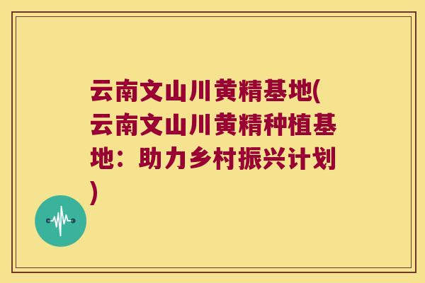 云南文山川黄精基地(云南文山川黄精种植基地:助力乡村振兴计划) 云南文山川黄精基地(云南文山川黄精种植基地:助力乡村振兴计划)