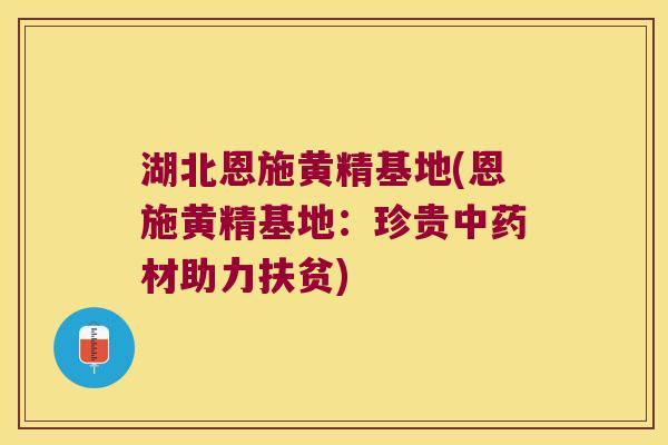 湖北恩施黄精基地(恩施黄精基地:珍贵材助力扶贫) 湖北恩施黄精基地(恩施黄精基地:珍贵材助力扶贫)