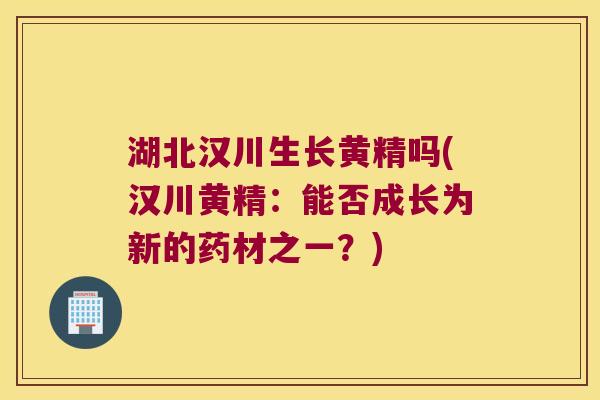 湖北汉川生长黄精吗(汉川黄精:能否成长为新的药材之一?) 湖北汉川生长黄精吗(汉川黄精:能否成长为新的药材之一?)