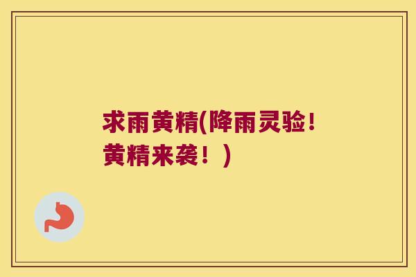 求雨黄精(降雨灵验！黄精来袭！)