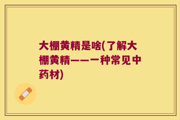 大棚黄精是啥(了解大棚黄精——一种常见材) 大棚黄精是啥(了解大棚黄精——一种常见材)