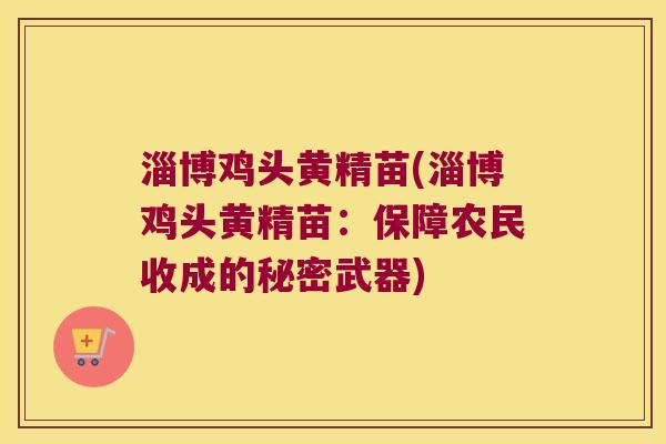 淄博鸡头黄精苗(淄博鸡头黄精苗:保障农民收成的秘密武器) 淄博鸡头黄精苗(淄博鸡头黄精苗:保障农民收成的秘密武器)