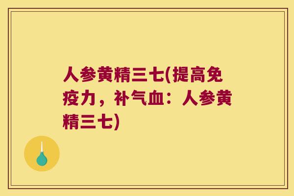 人参黄精三七(提高力，：人参黄精三七)