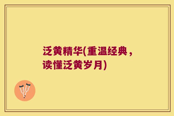 泛黄精华(重温经典，读懂泛黄岁月)