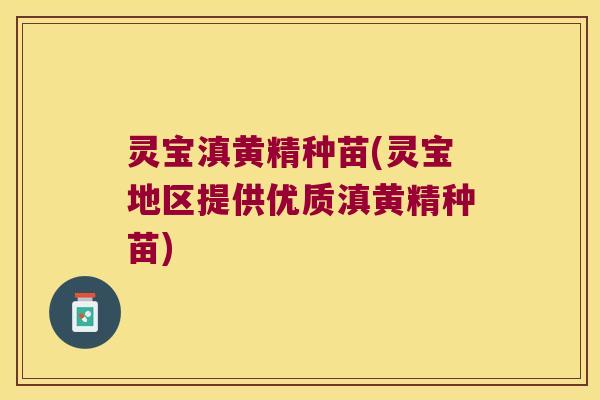 灵宝滇黄精种苗(灵宝地区提供优质滇黄精种苗)