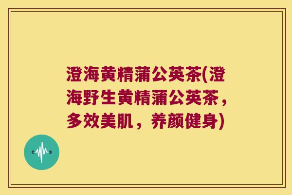 澄海黄精蒲公英茶(澄海野生黄精蒲公英茶，多效美肌，养颜健身)
