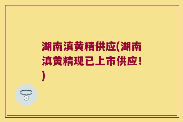 湖南滇黄精供应(湖南滇黄精现已上市供应！)