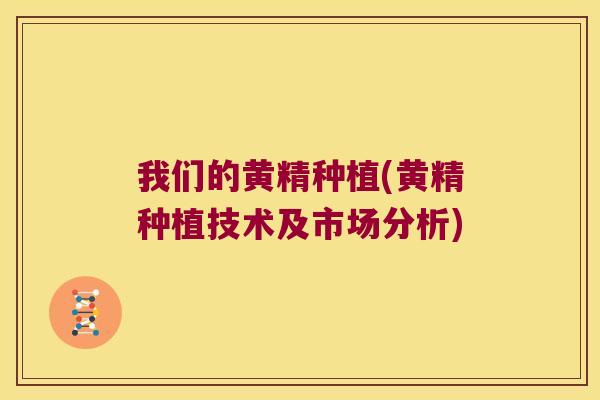 我们的黄精种植(黄精种植技术及市场分析) 我们的黄精种植(黄精种植技术及市场分析)