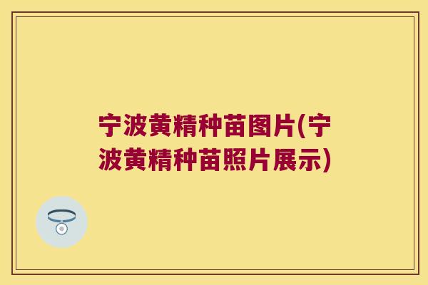 宁波黄精种苗图片(宁波黄精种苗照片展示)
