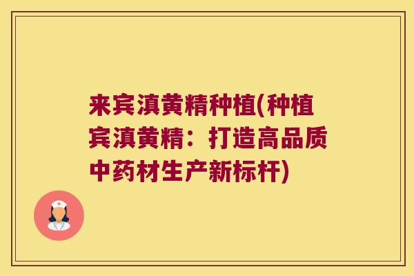 来宾滇黄精种植(种植宾滇黄精：打造高品质材生产新标杆)