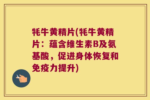 牦牛黄精片(牦牛黄精片：蕴含维生素B及氨基酸，促进身体恢复和力提升)