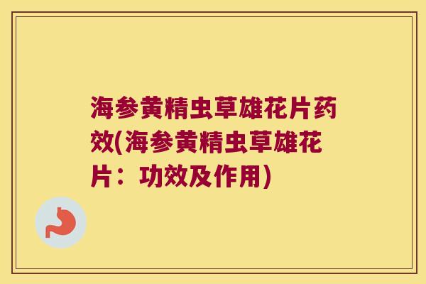 海参黄精虫草雄花片(海参黄精虫草雄花片：功效及作用)