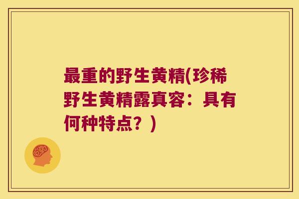重的野生黄精(珍稀野生黄精露真容:具有何种特点?) 重的野生黄精(珍稀野生黄精露真容:具有何种特点?)