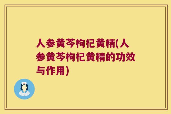 人参黄芩枸杞黄精(人参黄芩枸杞黄精的功效与作用)