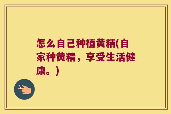怎么自己种植黄精(自家种黄精,享受生活健康。) 怎么自己种植黄精(自家种黄精,享受生活健康。)