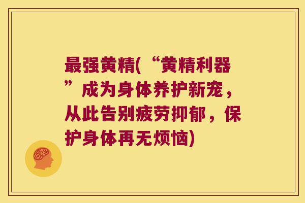 强黄精(“黄精利器”成为身体养护新宠，从此告别疲劳，保护身体再无烦恼)