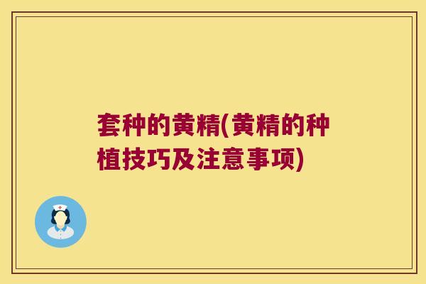 套种的黄精(黄精的种植技巧及注意事项)