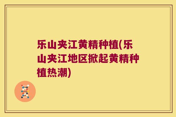 乐山夹江黄精种植(乐山夹江地区掀起黄精种植热潮) 乐山夹江黄精种植(乐山夹江地区掀起黄精种植热潮)