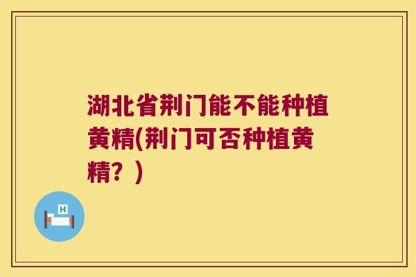 湖北省荆门能不能种植黄精(荆门可否种植黄精？)