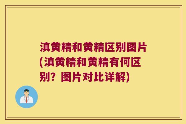 滇黄精和黄精区别图片(滇黄精和黄精有何区别?图片对比详解) 滇黄精和黄精区别图片(滇黄精和黄精有何区别?图片对比详解)