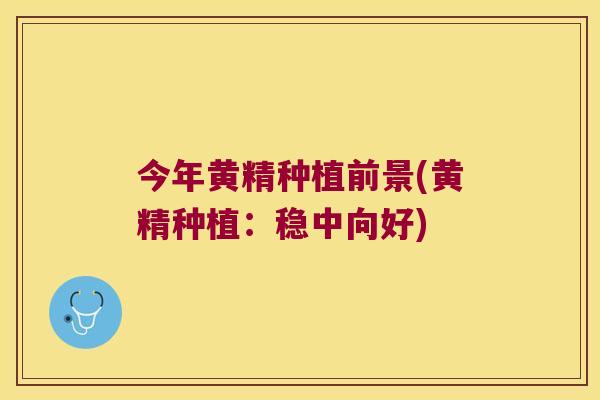今年黄精种植前景(黄精种植：稳中向好)