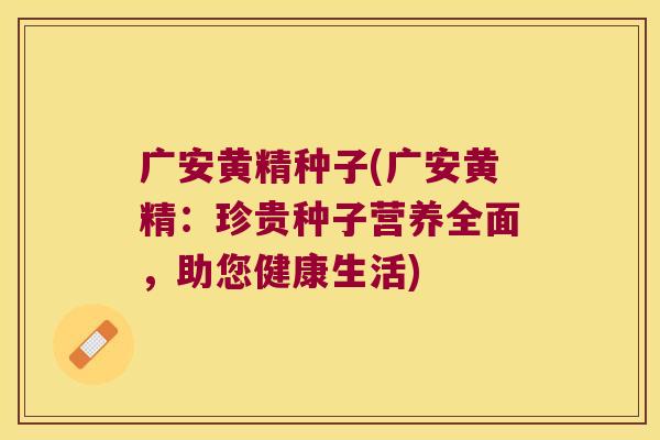 广安黄精种子(广安黄精:珍贵种子营养全面,助您健康生活) 广安黄精种子(广安黄精:珍贵种子营养全面,助您健康生活)