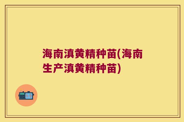 海南滇黄精种苗(海南生产滇黄精种苗) 海南滇黄精种苗(海南生产滇黄精种苗)