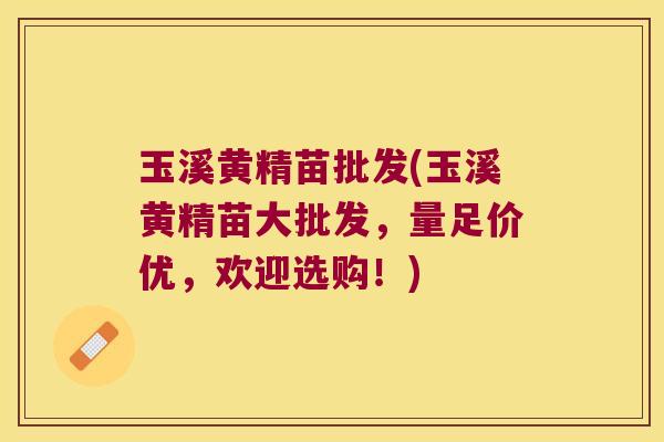 玉溪黄精苗批发(玉溪黄精苗大批发，量足价优，欢迎选购！)