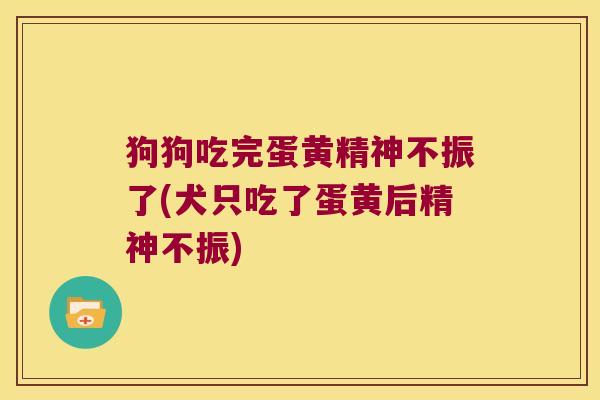 狗狗吃完蛋黄精神不振了(犬只吃了蛋黄后精神不振)