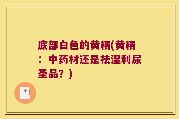 底部白色的黄精(黄精:材还是祛湿利尿圣品?) 底部白色的黄精(黄精:材还是祛湿利尿圣品?)