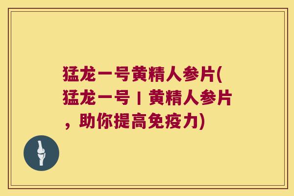 猛龙一号黄精人参片(猛龙一号丨黄精人参片，助你提高力)
