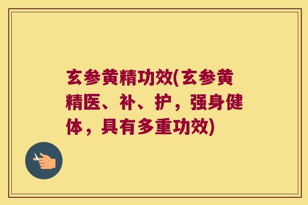玄参黄精功效(玄参黄精医、补、护，强身健体，具有多重功效)