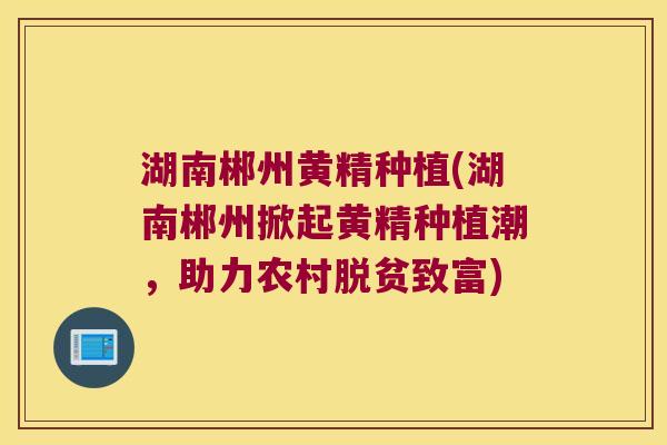 湖南郴州黄精种植(湖南郴州掀起黄精种植潮,助力农村脱贫致富) 湖南郴州黄精种植(湖南郴州掀起黄精种植潮,助力农村脱贫致富)