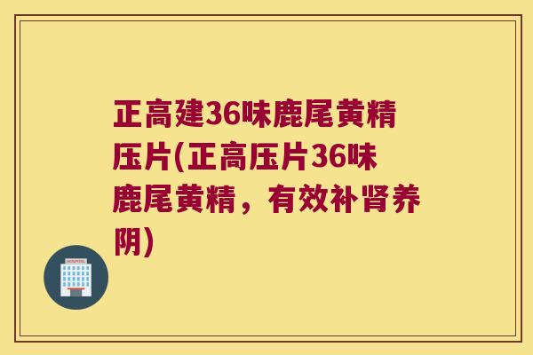 正高建36味鹿尾黄精压片(正高压片36味鹿尾黄精，有效补养阴)