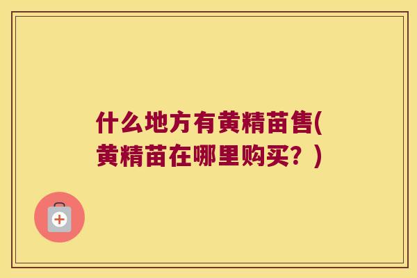什么地方有黄精苗售(黄精苗在哪里购买?) 什么地方有黄精苗售(黄精苗在哪里购买?)