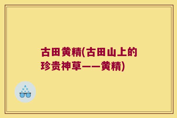 古田黄精(古田山上的珍贵神草——黄精)