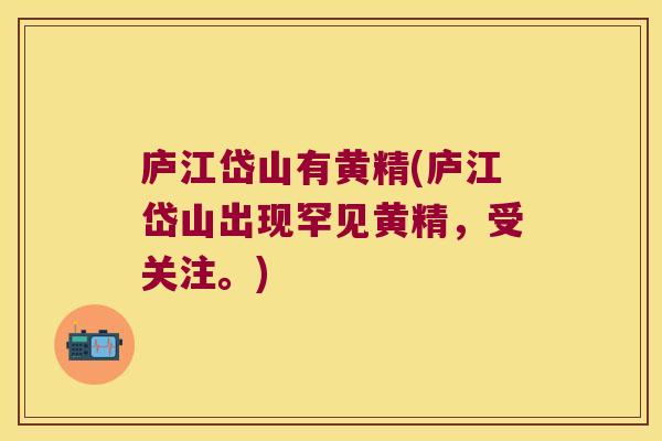 庐江岱山有黄精(庐江岱山出现罕见黄精，受关注。)