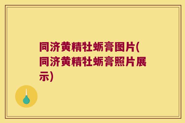同济黄精牡蛎膏图片(同济黄精牡蛎膏照片展示)