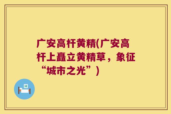 广安高杆黄精(广安高杆上矗立黄精草，象征“城市之光”)