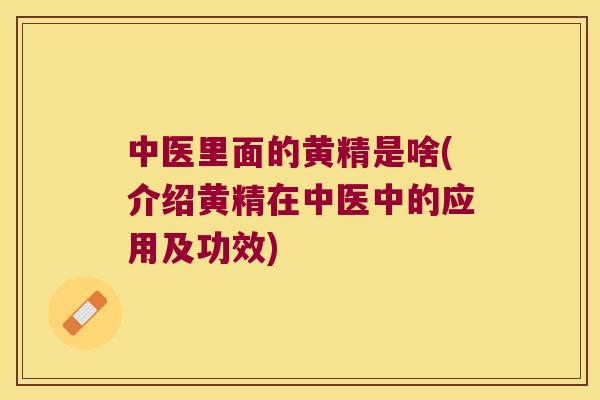 中医里面的黄精是啥(介绍黄精在中医中的应用及功效)