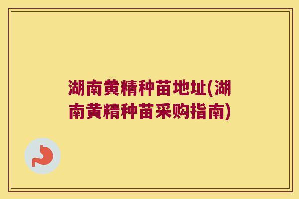 湖南黄精种苗地址(湖南黄精种苗采购指南) 湖南黄精种苗地址(湖南黄精种苗采购指南)