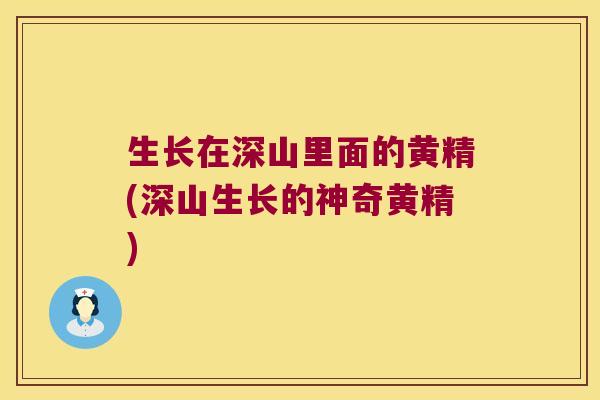 生长在深山里面的黄精(深山生长的神奇黄精) 生长在深山里面的黄精(深山生长的神奇黄精)
