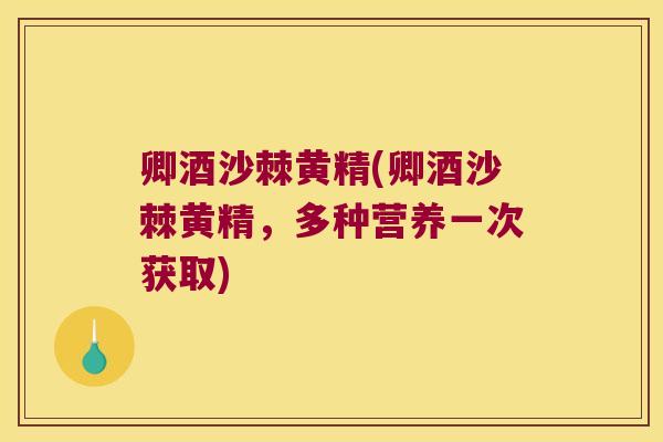 卿酒沙棘黄精(卿酒沙棘黄精,多种营养一次获取) 卿酒沙棘黄精(卿酒沙棘黄精,多种营养一次获取)