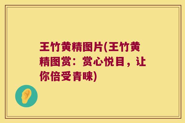 王竹黄精图片(王竹黄精图赏:赏心悦目,让你倍受青睐) 王竹黄精图片(王竹黄精图赏:赏心悦目,让你倍受青睐)